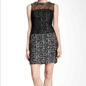 Bailey 44 Anthropologie Tweed Career‎ Dress Sheath Jackie B&W Slimming Sz S NWT